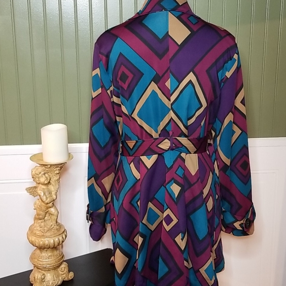 Mason Thomas Colorful jacket w/belt size X-Lrg - Picture 4 of 12